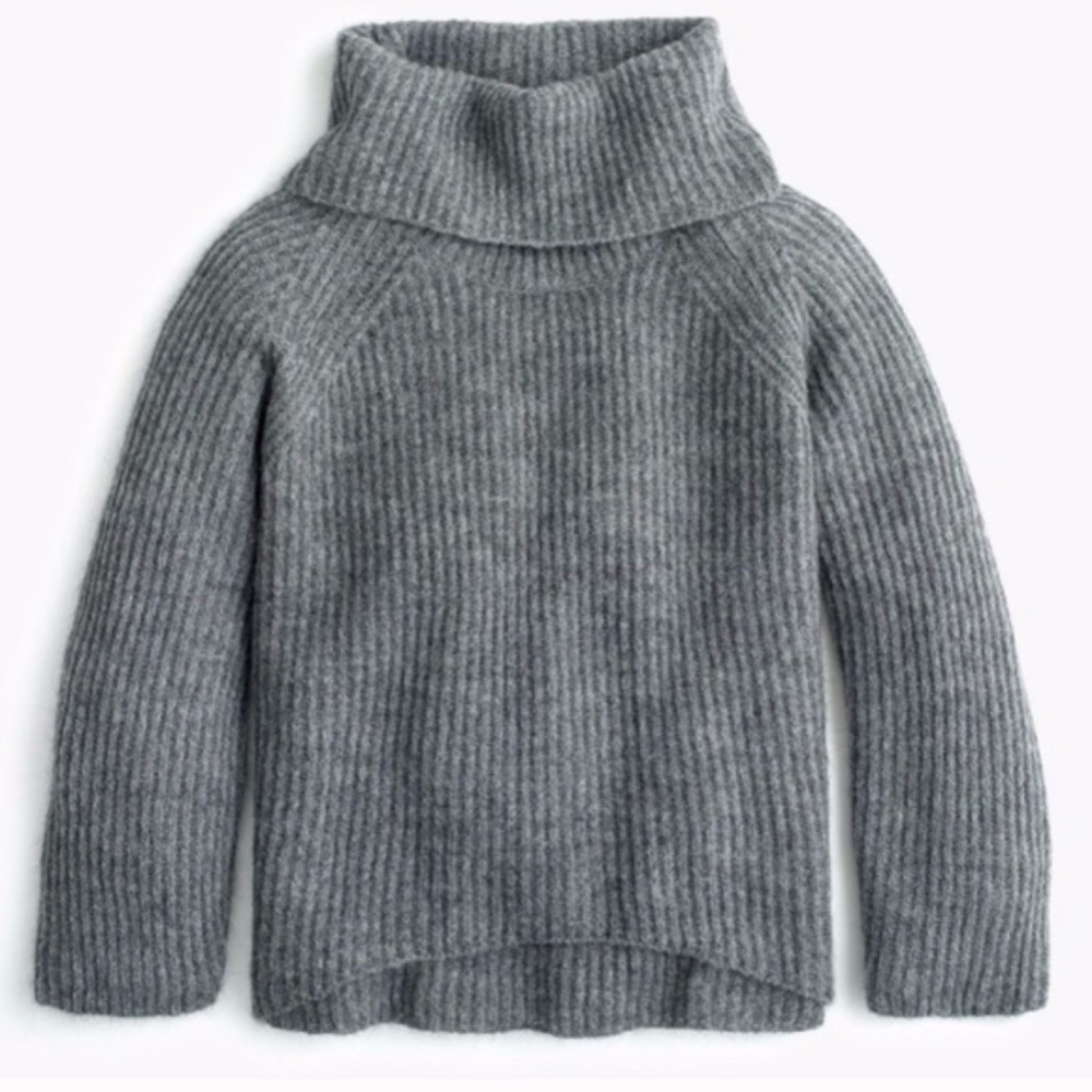 J.Crew Point Sur Ribbed Turtleneck Sweater - Grey